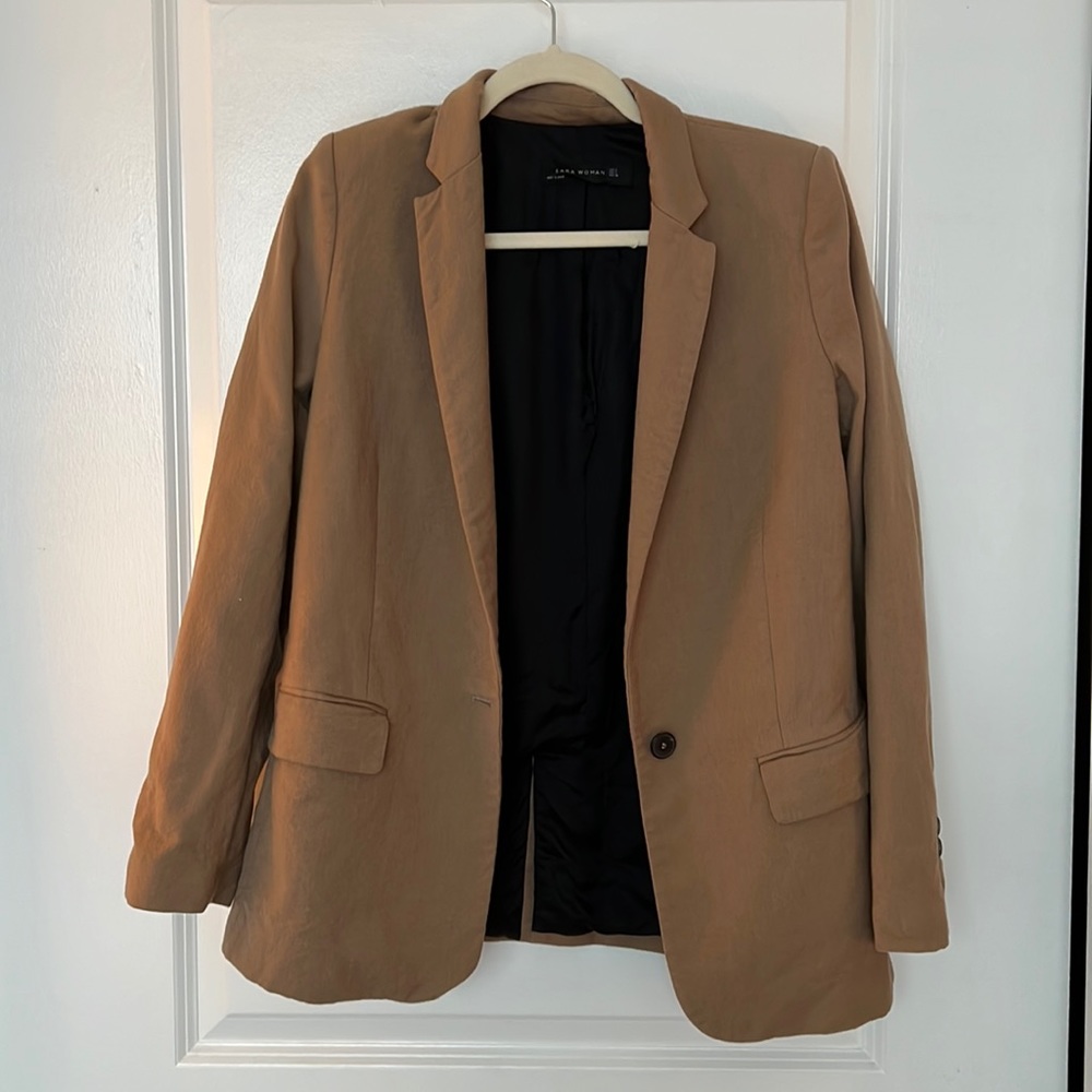 (M) Tan ZARA Oversized Blazer